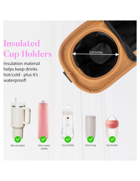 Caddy para Cochecito Mama Lubu de Cuero Vegano Impermeable