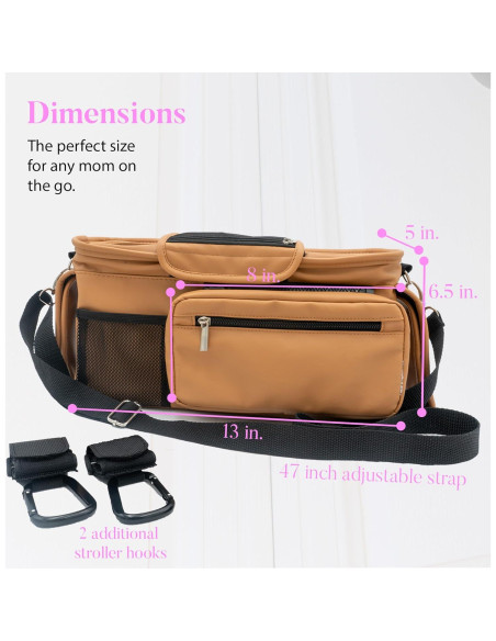 Caddy para Cochecito Mama Lubu de Cuero Vegano Impermeable