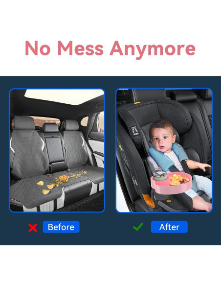 Bandeja para Asiento de Auto SSPONT Rosa con Portavasos
