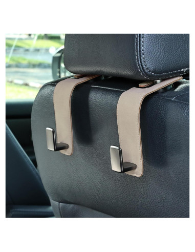 Ganchos de respaldo de asiento Toiyason 2 unidades beige