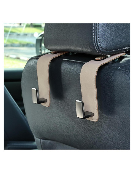 Ganchos de respaldo de asiento Toiyason 2 unidades beige