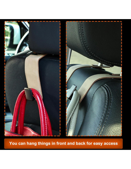 Ganchos de respaldo de asiento Toiyason 2 unidades beige