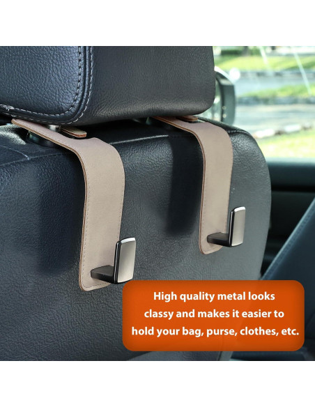 Ganchos de respaldo de asiento Toiyason 2 unidades beige