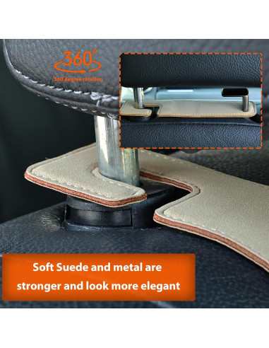 Ganchos de respaldo de asiento Toiyason 2 unidades beige