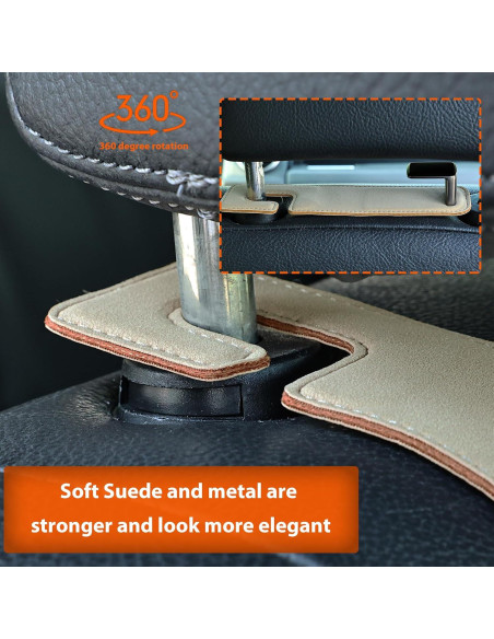 Ganchos de respaldo de asiento Toiyason 2 unidades beige