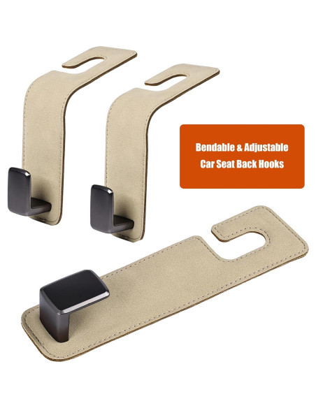 Ganchos de respaldo de asiento Toiyason 2 unidades beige