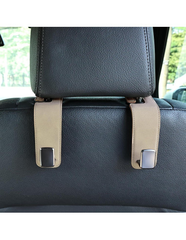 Ganchos de respaldo de asiento Toiyason 2 unidades beige