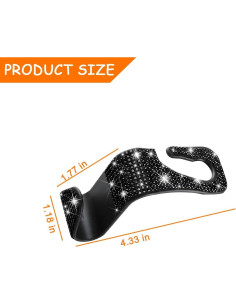 Ganchos de Reposacabezas Mandark 4PCS con Strass Negro 2