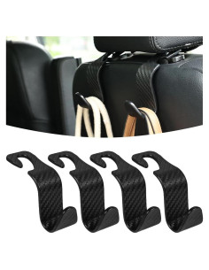 Ganchos para Reposacabezas de Automóvil Osilly - 4 Piezas Negro