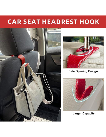 Ganchos para reposacabezas Etre Jeune, 2 unidades rojos