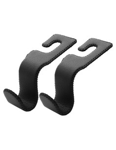 Ganchos de Cuero para Automóvil AMVOYOA - Soporte Reposacabezas Negro