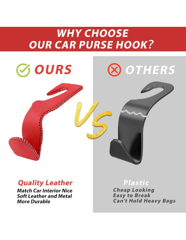 Ganchos para reposacabezas Etre Jeune, 2 unidades rojos