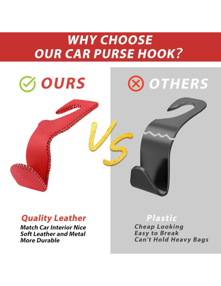 Ganchos para reposacabezas Etre Jeune, 2 unidades rojos