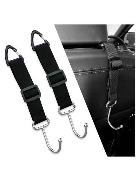 Gancho de Reposacabezas de Coche Awlbed 2 Pcs Ajustable Negro