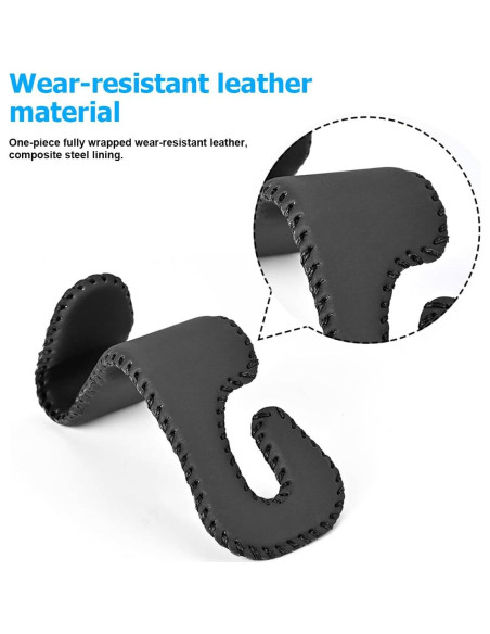 Ganchos para Reposacabezas de Coche Zpana - 2 Piezas de Cuero Negro