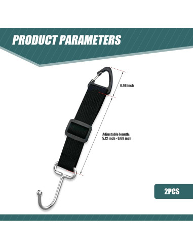 Gancho de Reposacabezas de Coche Awlbed 2 Pcs Ajustable Negro