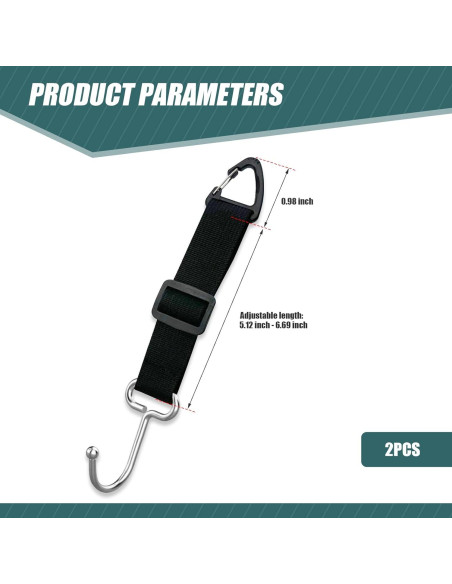 Gancho de Reposacabezas de Coche Awlbed 2 Pcs Ajustable Negro