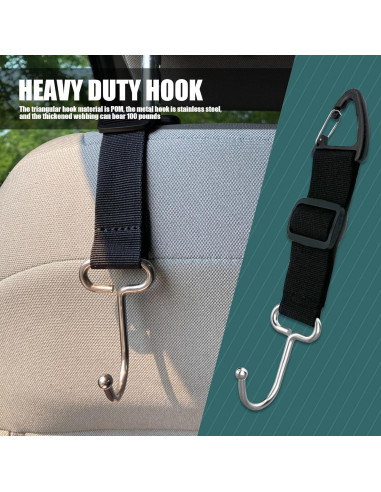 Gancho de Reposacabezas de Coche Awlbed 2 Pcs Ajustable Negro