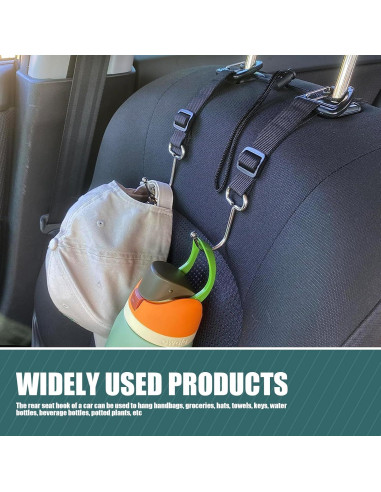 Gancho de Reposacabezas de Coche Awlbed 2 Pcs Ajustable Negro