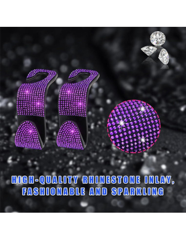 Ganchos para Reposacabezas de Coche Ohleats 4 PCS Púrpura