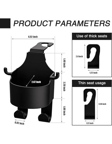 Ganchos para Reposacabezas de Coche Getfay 2 Piezas Multifuncional