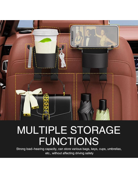 Ganchos para Reposacabezas de Coche Getfay 2 Piezas Multifuncional