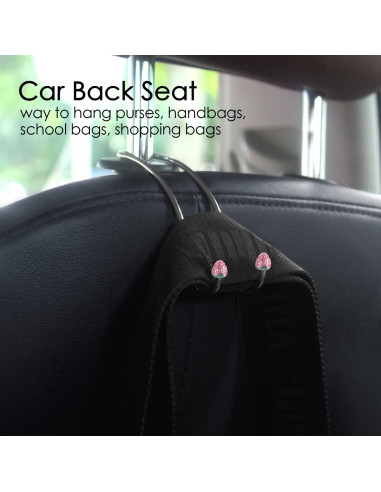 Ganchos de Asiento para Coche Guoord Rosa - 2 Pcs, Soporte 20 kg