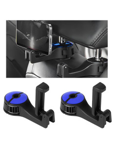 Ganchos Ocultos para Reposacabezas de Coche KVAEY Azul