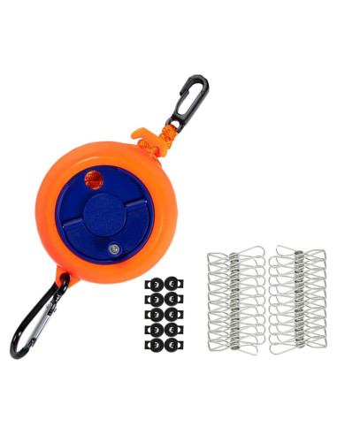 Cuerda de Lavandería Retráctil Eforwest 10m con 20 Pinzas