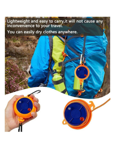 Cuerda de Lavandería Retráctil Eforwest 10m con 20 Pinzas