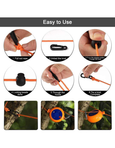 Cuerda de Lavandería Retráctil Eforwest 10m con 20 Pinzas