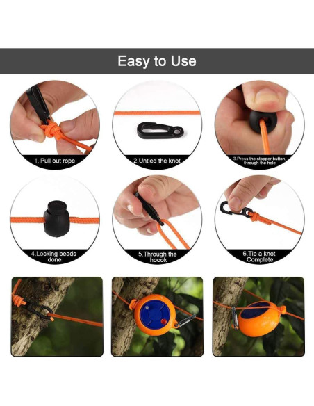 Cuerda de Lavandería Retráctil Eforwest 10m con 20 Pinzas