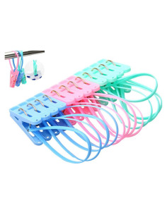 Paquete de 12 Pinzas de Ropa Yueton Multicolor 18.8x13.3cm