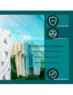 Cuerda de Ropa de Acero Inoxidable 304 3m - Alta Resistencia 2