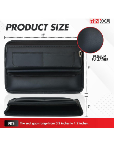 Organizador de Relleno para Espacio entre Asientos Rinkou - Cuero PU