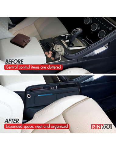 Organizador de Relleno para Espacio entre Asientos Rinkou - Cuero PU