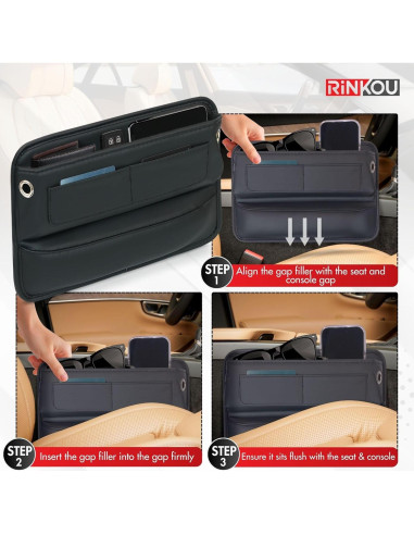 Organizador de Relleno para Espacio entre Asientos Rinkou - Cuero PU