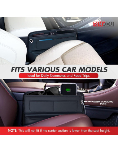 Organizador de Relleno para Espacio entre Asientos Rinkou - Cuero PU