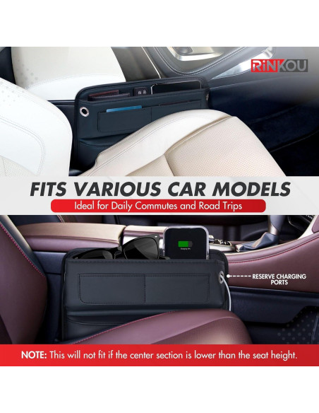 Organizador de Relleno para Espacio entre Asientos Rinkou - Cuero PU