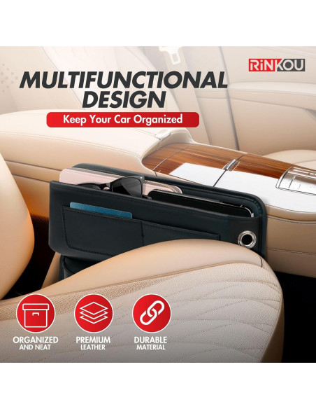 Organizador de Relleno para Espacio entre Asientos Rinkou - Cuero PU
