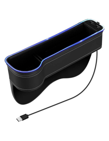 Organizador Tumecos para Espacio entre Asientos de Coche con Luz y Carga USB