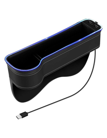 Organizador Tumecos para Espacio entre Asientos de Coche con Luz y Carga USB