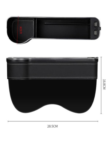 Organizador Tumecos para Espacio entre Asientos de Coche con Luz y Carga USB