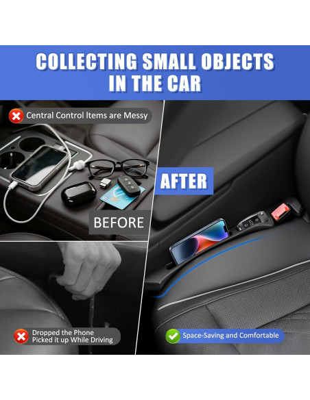 Relleno Espacio Asientos Coche Esoes 2PCS Organizador Universal Relleno Espacio Asientos Coche Esoes 2PCS Organizador Universal