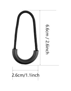 Tiradores de Cremallera Maosifang Negros de Nylon - 20 Piezas 2