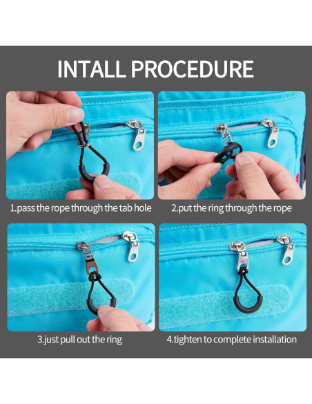 Tiradores de Cremallera Maosifang Negros de Nylon - 20 Piezas