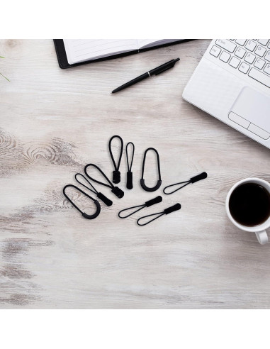 Tiradores de Cremallera Maosifang Negros de Nylon - 20 Piezas