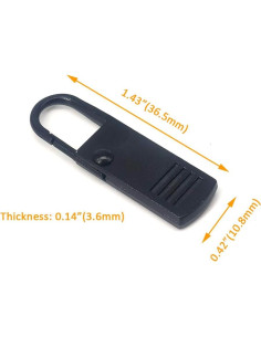 Reemplazo Tiradores de Cremallera Alamic 10 Piezas Negro 2