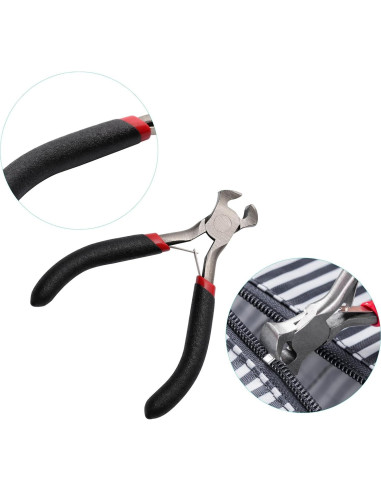 Kit de Reparación de Cremalleras 205 Piezas Maosifang - Negro y Plata