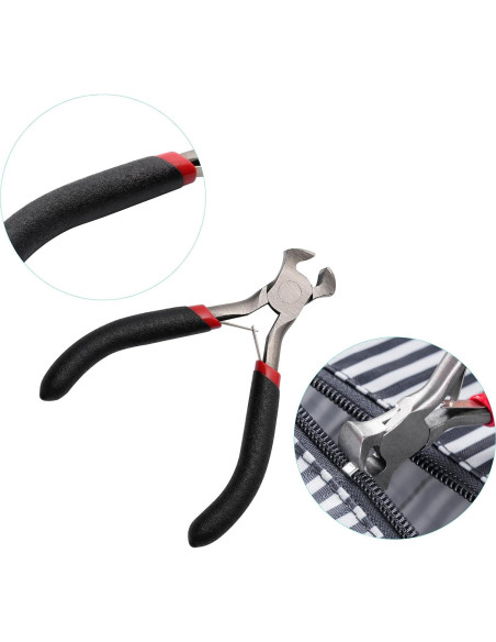 Kit de Reparación de Cremalleras 205 Piezas Maosifang - Negro y Plata